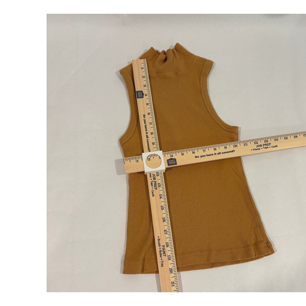 Vintage Hard Tail Forever Archival Ribbed Mock Neck Tank Top One Size OSFA Camel - Picture 6 of 6